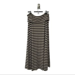 NWT Gap A-line Maxi Tan with Blue Stripe Sz Large